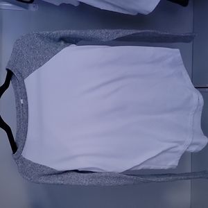 White and Grey long sleeve shirt
